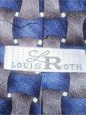 Louis Roth Blue and Gray Men's Silk Tie